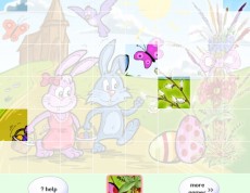 Easter Happy Puzzle - Puzzle so zajkami